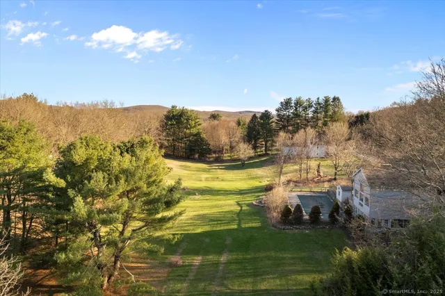 a view of a lake with a mountain in the background