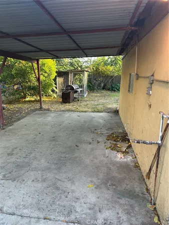 a view of a porch with furniture