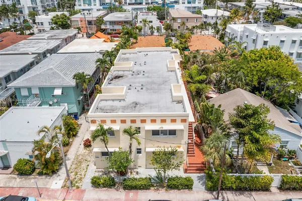 an aerial view of multiple houses
