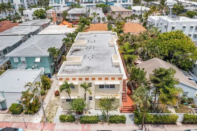 an aerial view of multiple houses