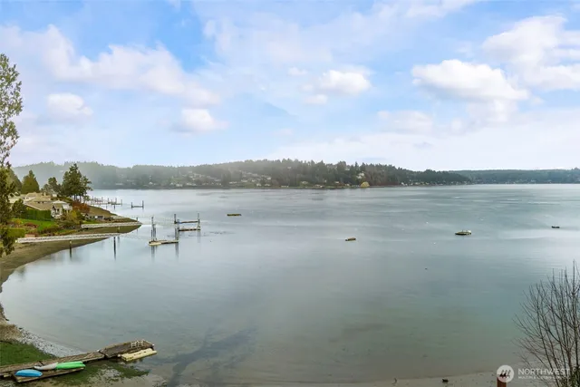 a view of lake with mountain