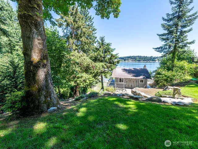 a view of a house with a backyard