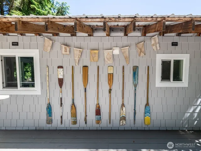 a white building with glass door