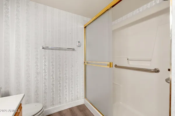 a view of a building with a garden