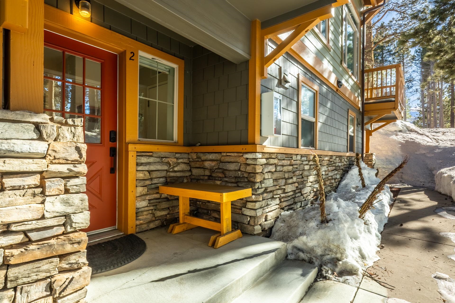 525 Manzanita Road, Unit 2 Mammoth Lakes, CA 93546 - Photo 27 of 28 Entrance to property featuring stone siding