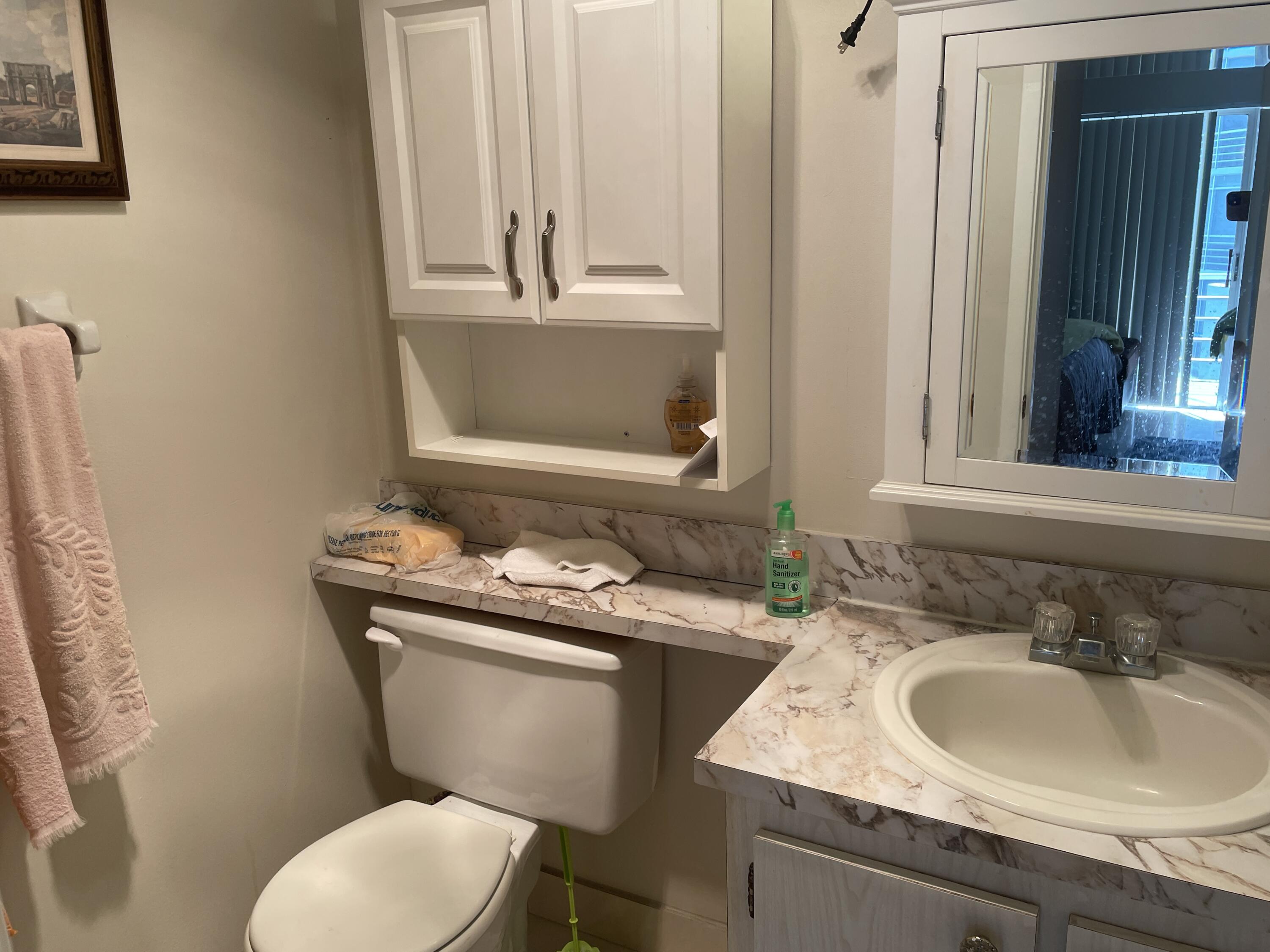 3300 Springdale Boulevard, Unit 201 Palm Springs, FL 33461 - Photo 17 of 49 a bathroom with a sink toilet and mirror