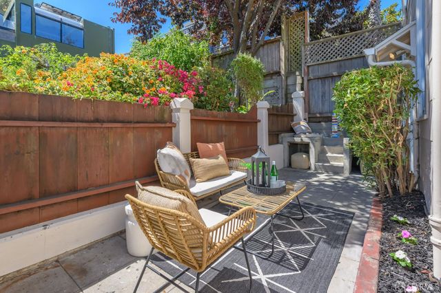 a bedroom with a bed and furniture
