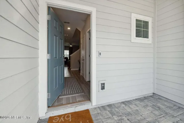 a view of a door and a door