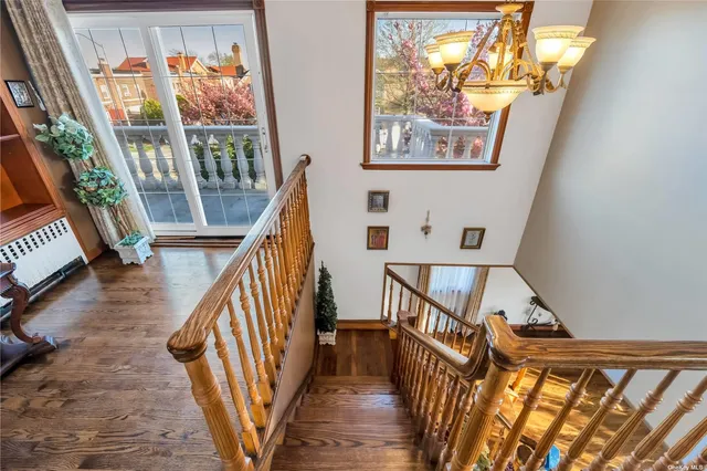 a view of city from a balcony