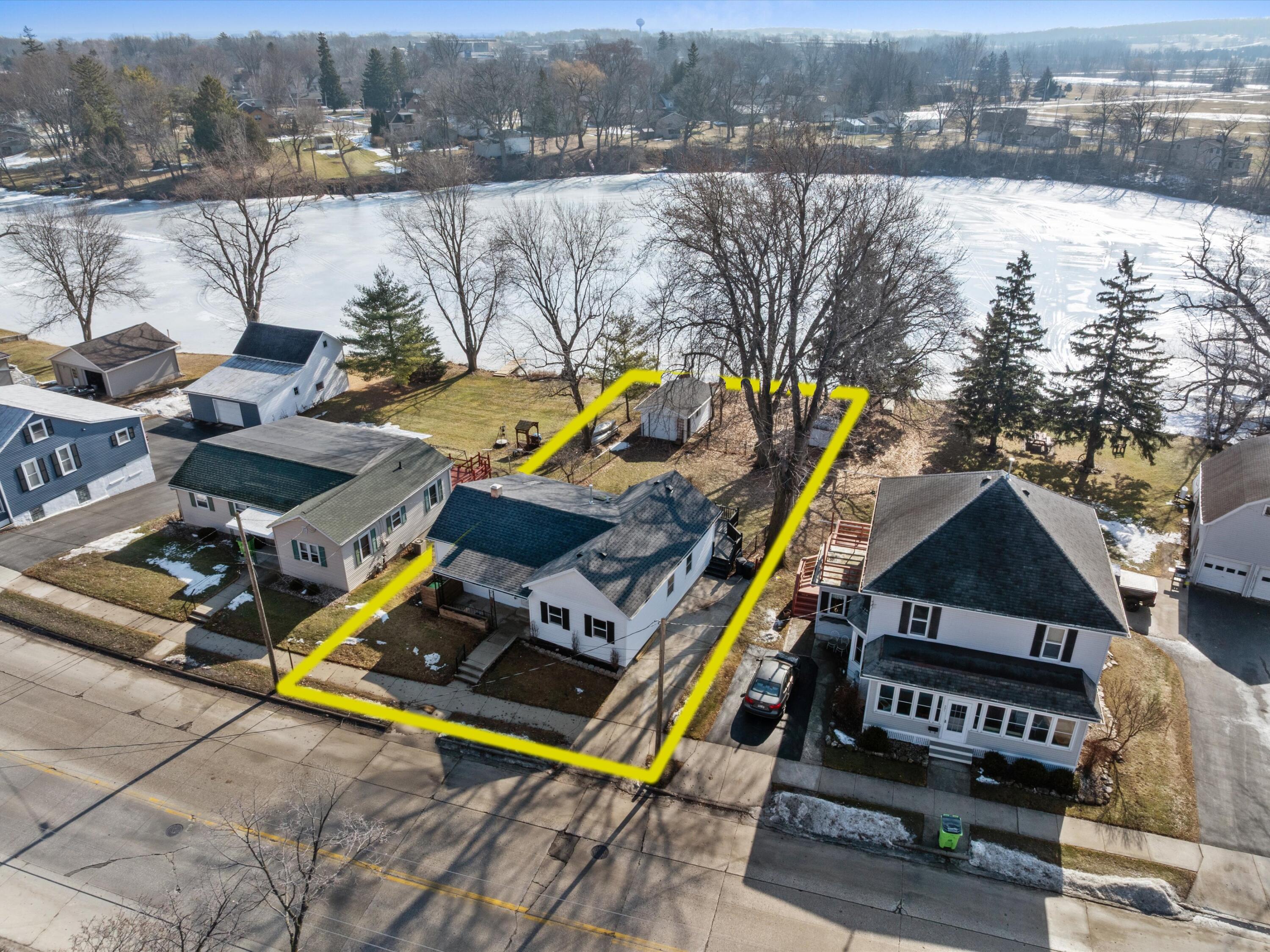 Ariel of property to Manitowoc River