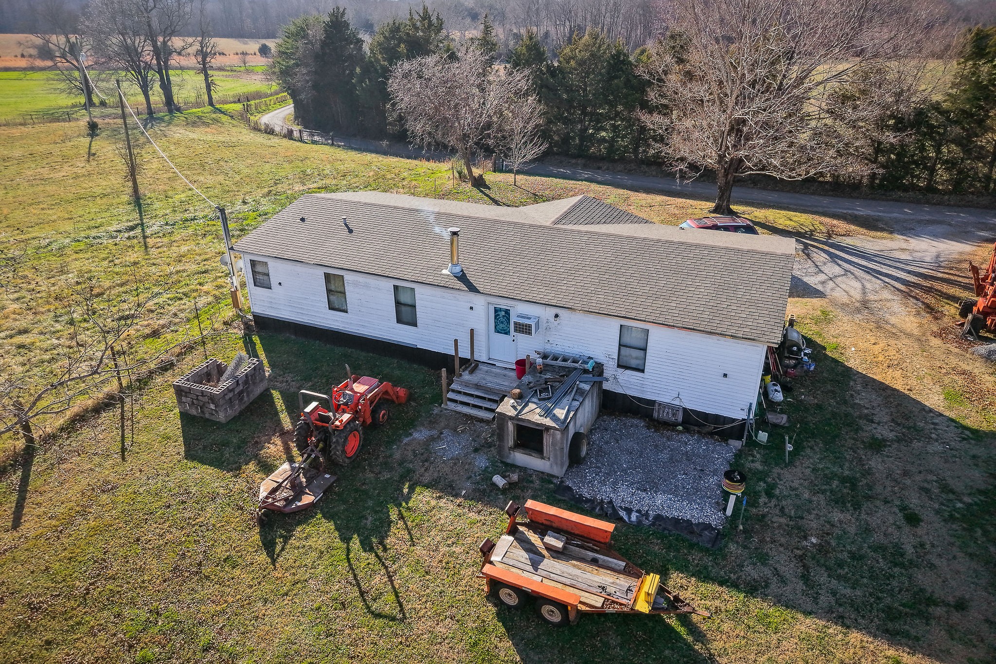 505 Thaxton Road McMinnville, TN 37110 - Photo 15 of 31 a aerial view of a house with swimming pool and porch
