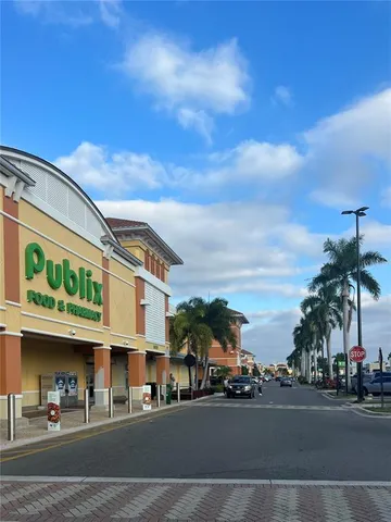 front view of a building with a street