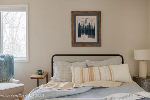 a view of balcony with wooden floor