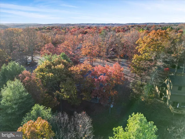 a view of a city with mountains in the background