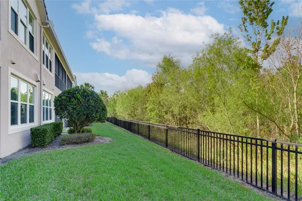 a view of a garden and pathway