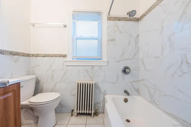 a bathroom with a toilet and a bathtub