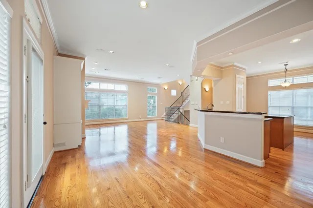 a bathroom with a bathtub and shower