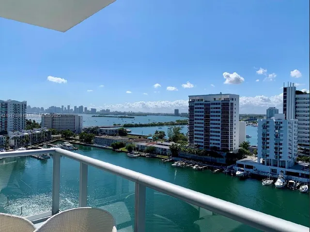 a view of a balcony with city view
