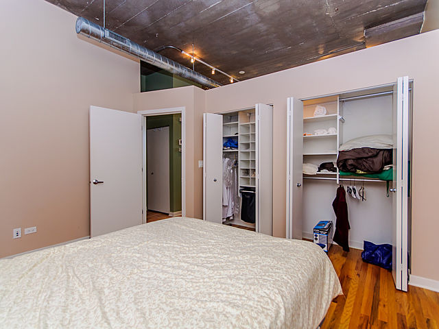 1111 West 15th Street, Unit 111 Chicago, IL 60608 - Photo 11 of 17 a bedroom with a bed and a walk in closet
