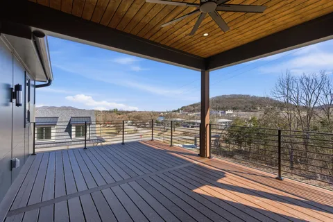 a view of outdoor space and wooden floor