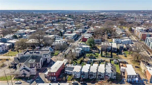 an aerial view of a city