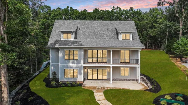 an aerial view of a house