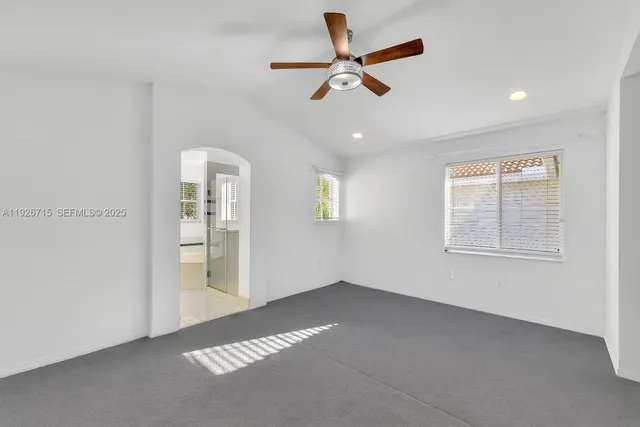 an empty room with windows