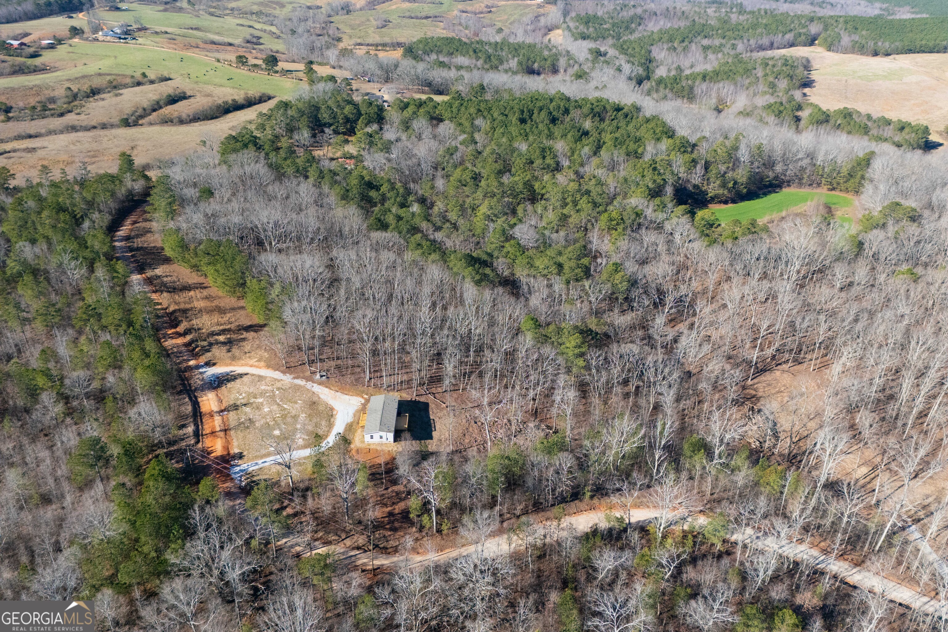 543 Hall Road Franklin, GA 30217 - Photo 10 of 50 an aerial view of a house with a yard
