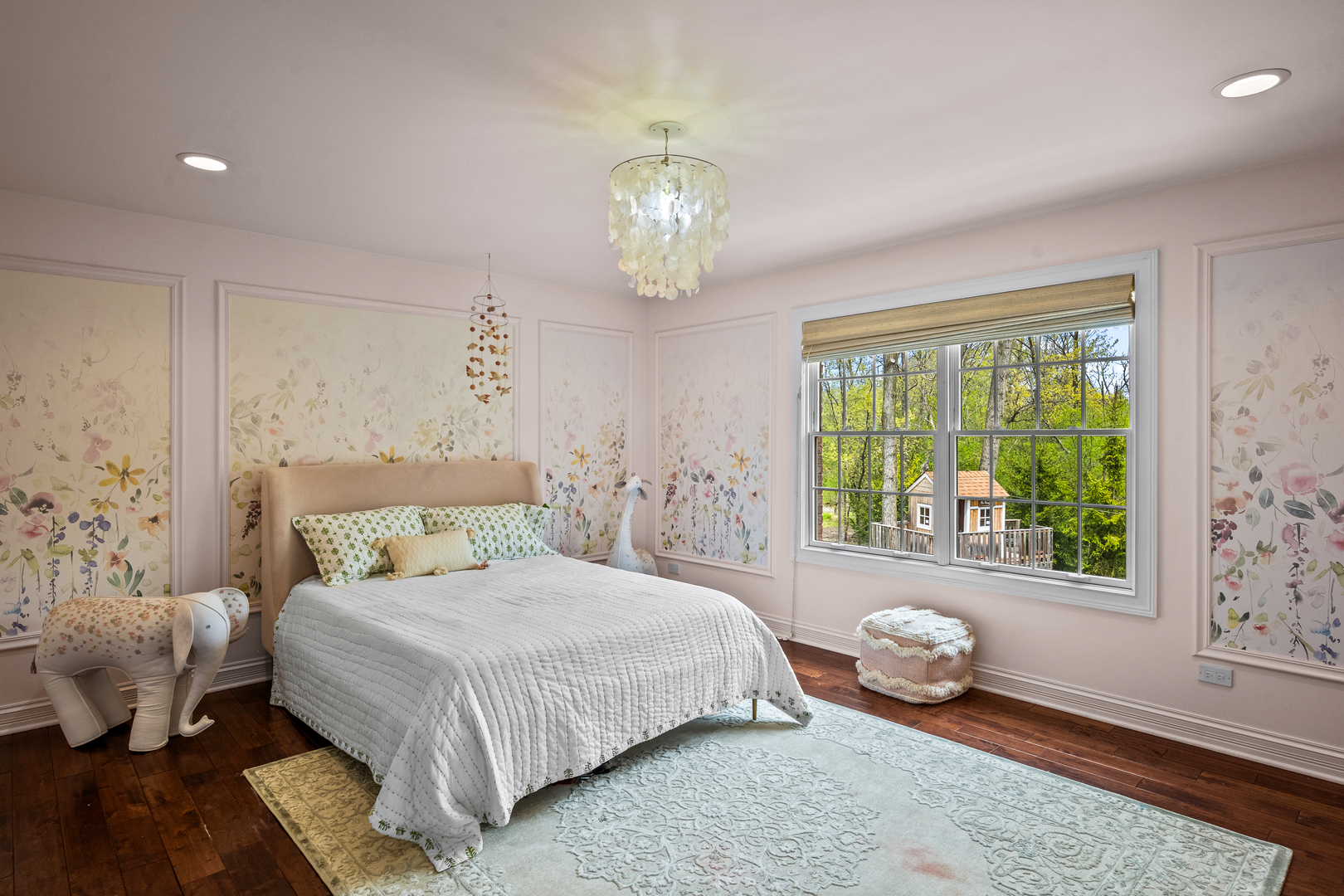 1230 Conway Road Lake Forest, IL 60045 - Photo 47 of 78 a bedroom with a bed and wooden floor