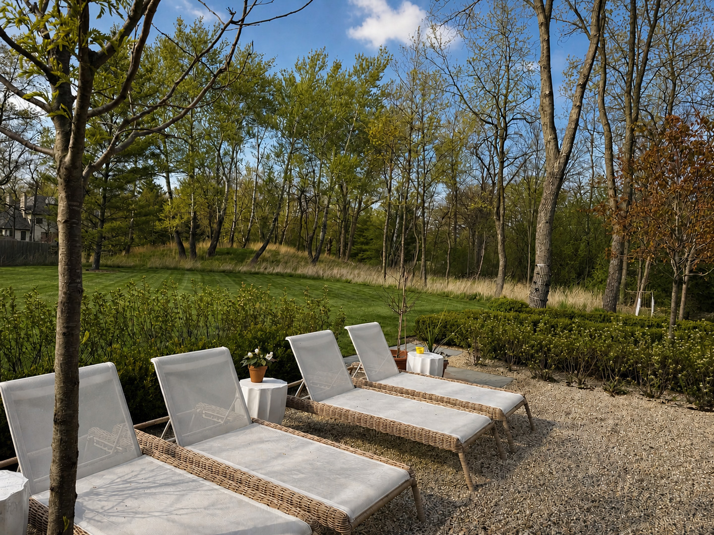 1230 Conway Road Lake Forest, IL 60045 - Photo 62 of 78 a view of a garden with plants and large trees