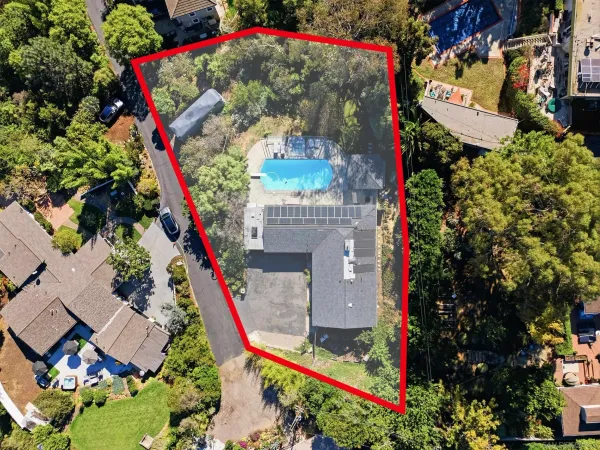 an aerial view of a house