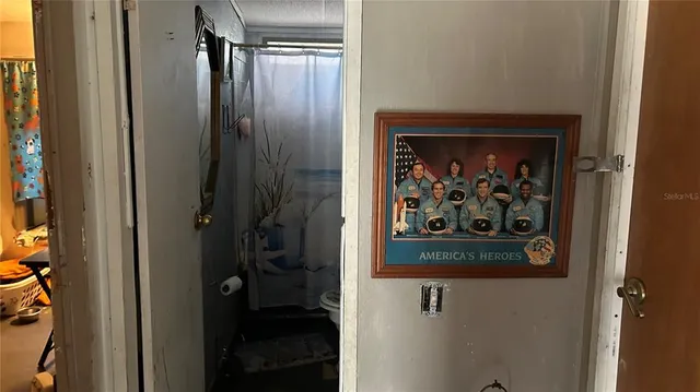 a view of a hallway with a elevator