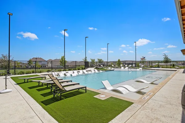 an aerial view of residential building with parking space