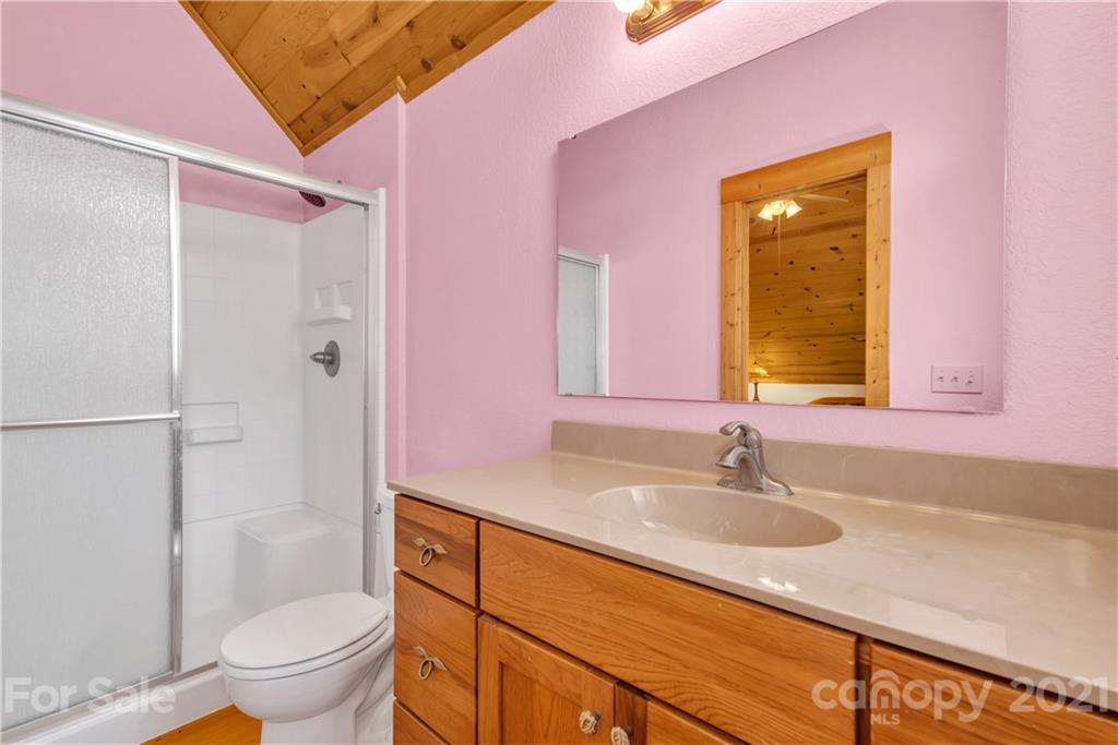 2794 Utah Mountain Road Waynesville, NC 28785 - Photo 20 of 27 a bathroom with a sink a toilet and shower
