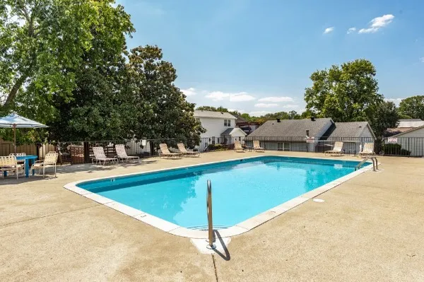 a view of swimming pool with chairs