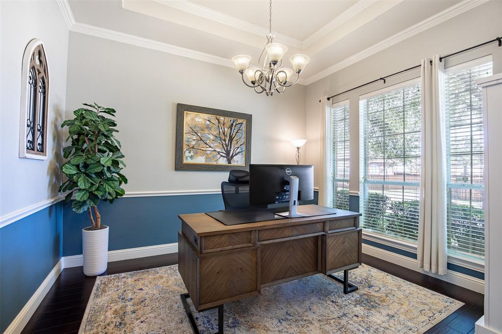 6425 Radslow Drive Frisco, TX 75035 - Photo 27 of 34 Formal dining room (used currently as an office) overlooking the front of the home.