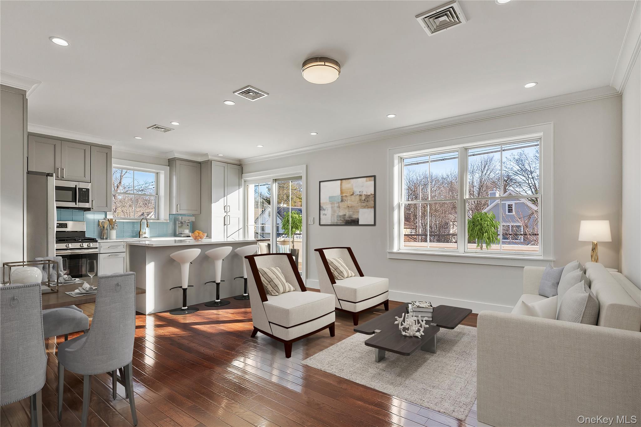 385 Midland Avenue, Unit 2 Rye, NY 10580 - Photo 2 of 20 a living room with furniture and a large window