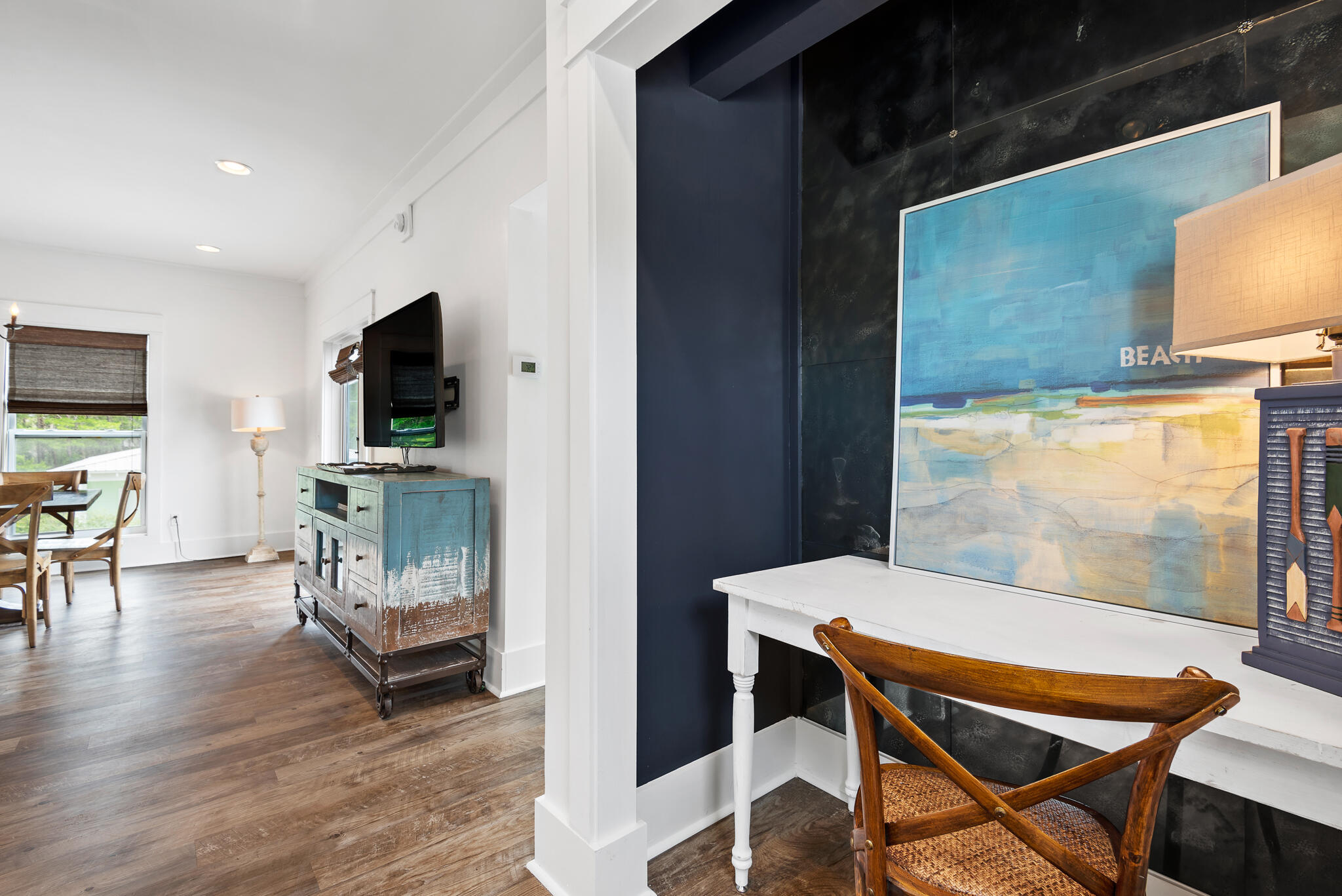 139 Brown Street Santa Rosa Beach, FL 32459 - Photo 22 of 45 a living room with furniture and a flat screen tv