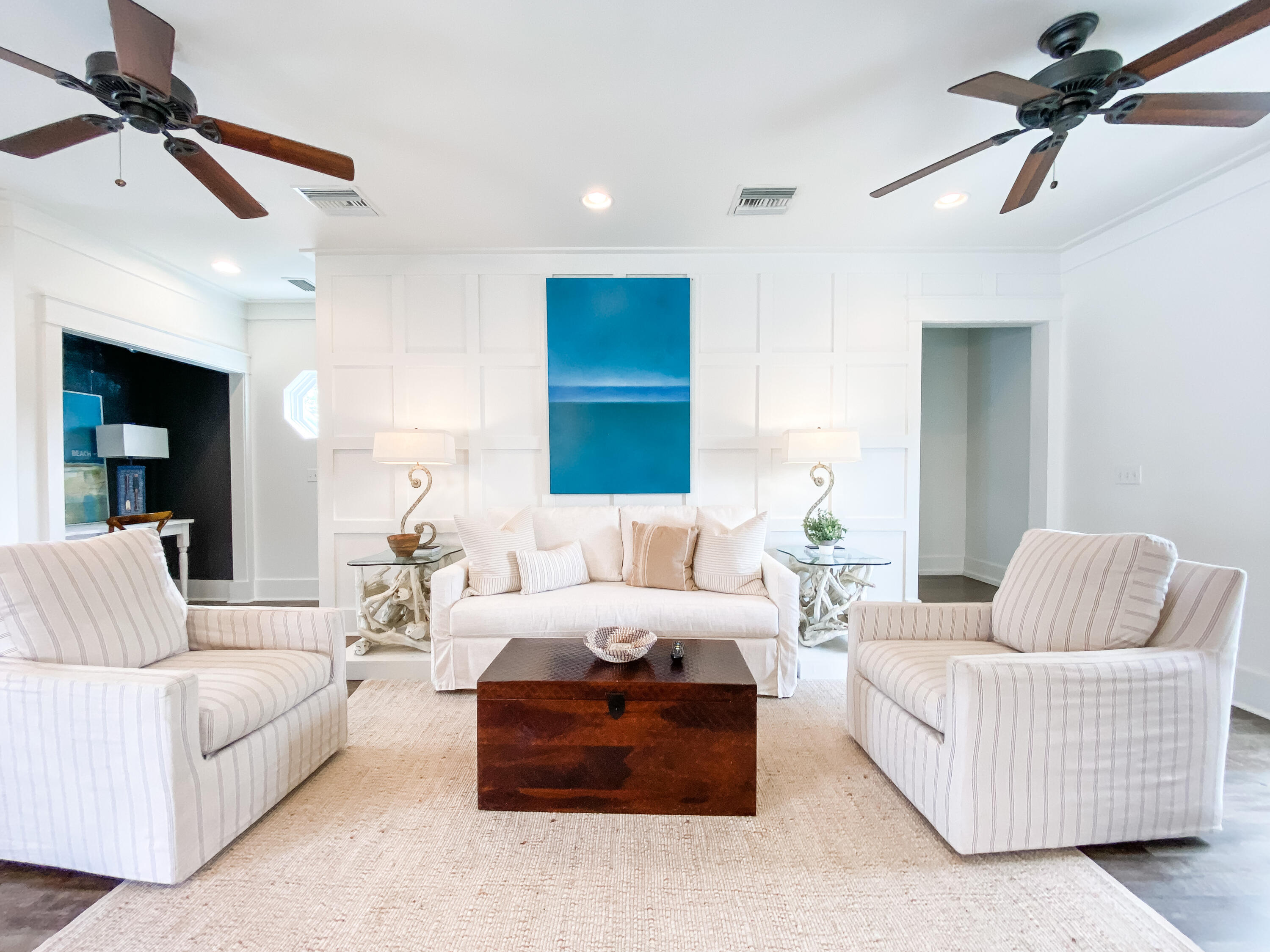 139 Brown Street Santa Rosa Beach, FL 32459 - Photo 10 of 45 a living room with furniture and a ceiling fan