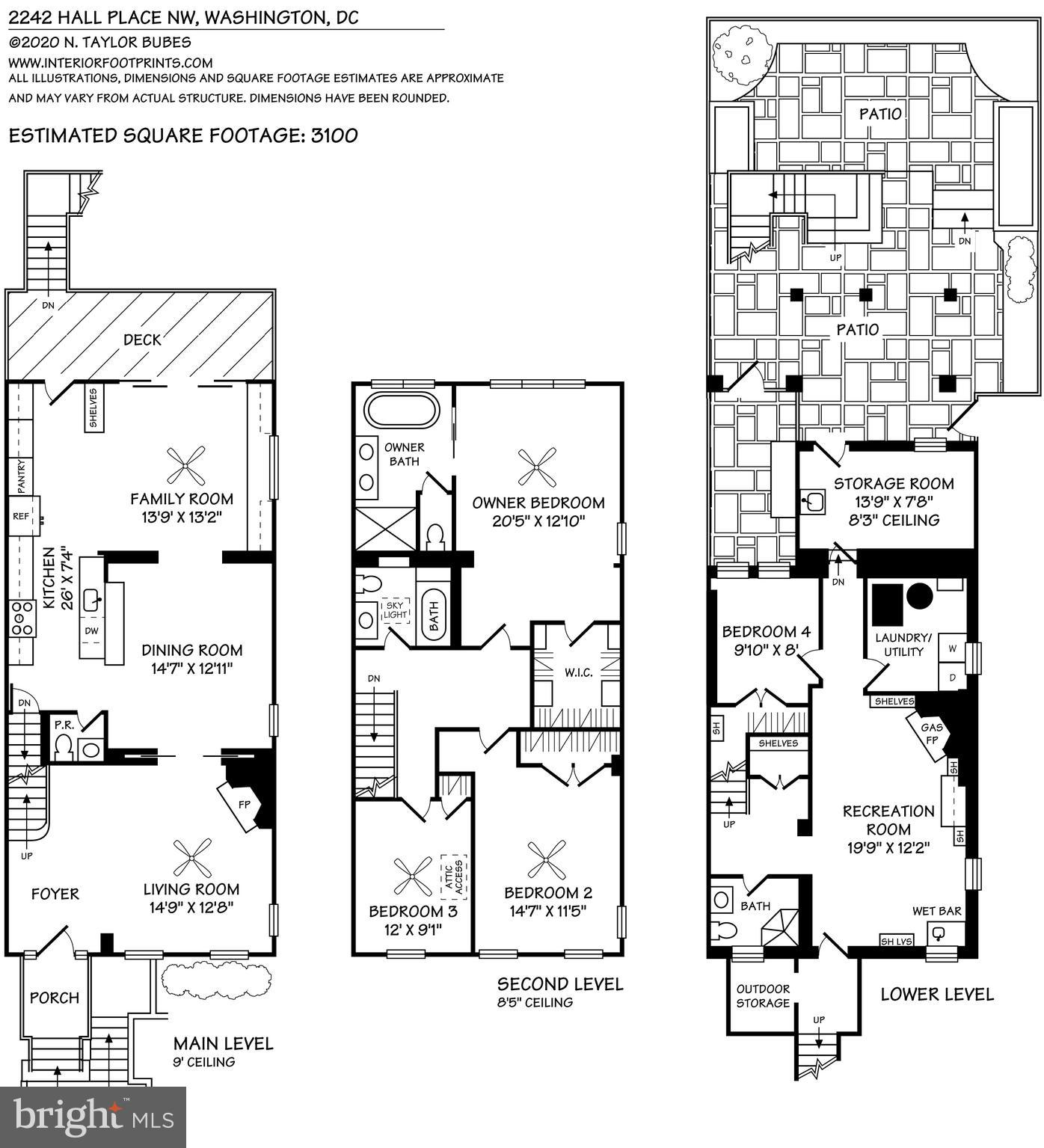 2242 Hall Place Northwest Washington, DC 20007 - Photo 16 of 16 Floor Plans