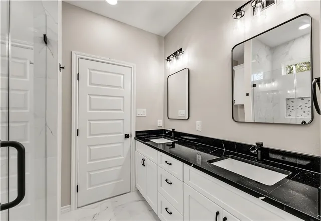 a bathroom with a shower