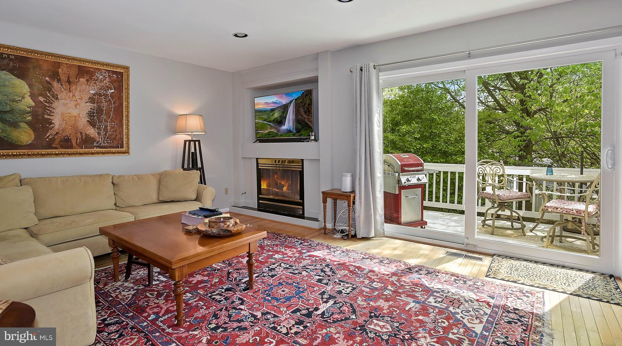12062 Edgemere Circle Reston, VA 20190 - Photo 6 of 29 a living room with furniture a flat screen tv and a fireplace