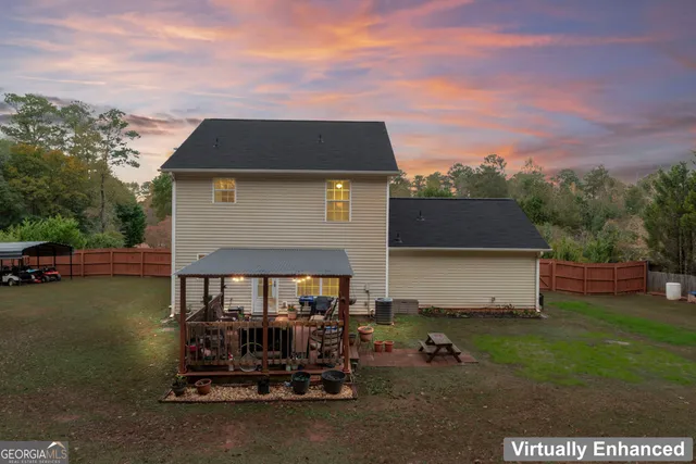 a view of a house with a patio