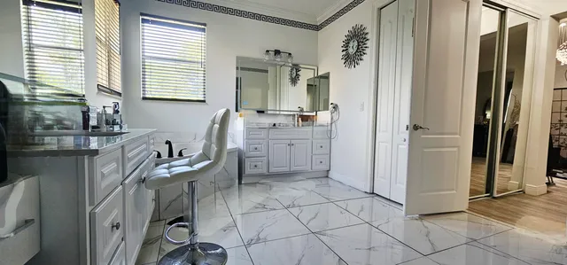 a living room with furniture