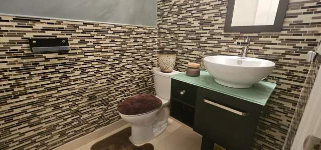 a bathroom with a sink and a toilet