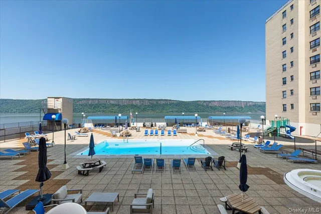 an outdoor space with patio