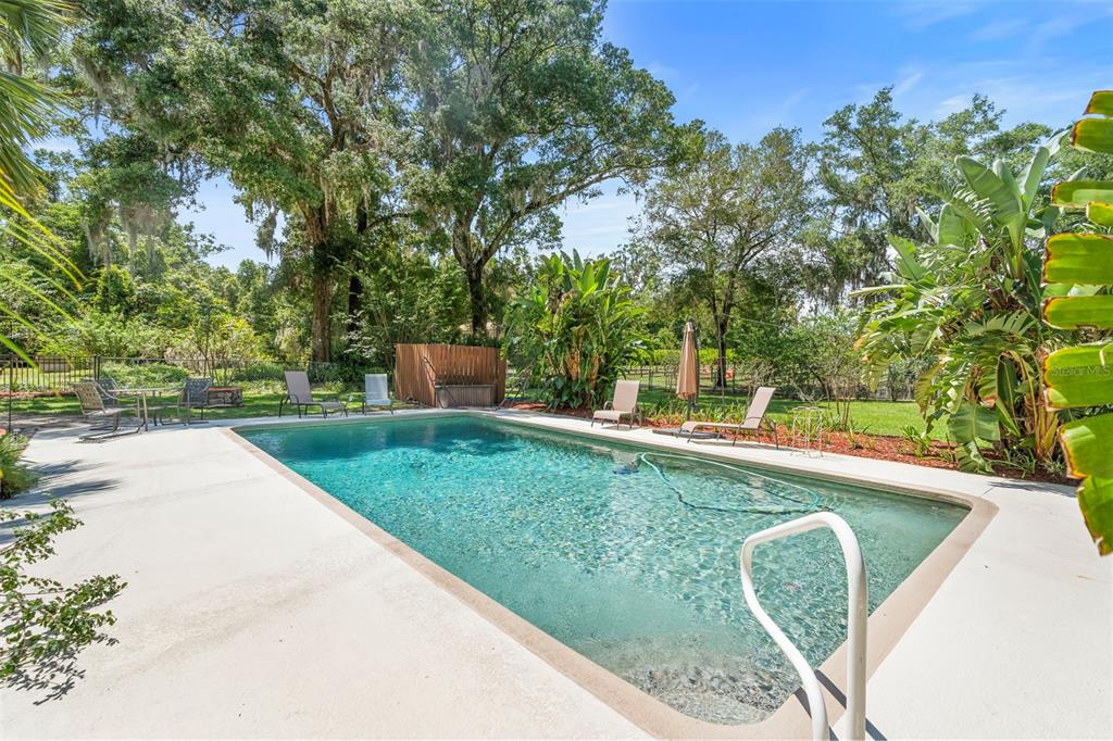 1056 Reynolds Road De Leon Springs, FL 32130 - Photo 33 of 74 a view of a swimming pool with a yard
