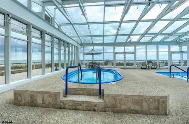 a view of a indoor swimming pool
