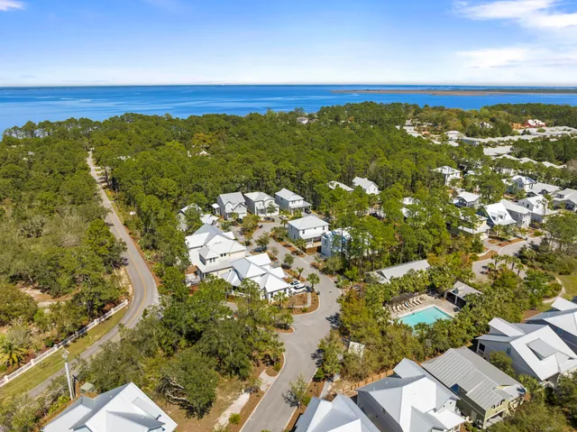 an aerial view of multiple house