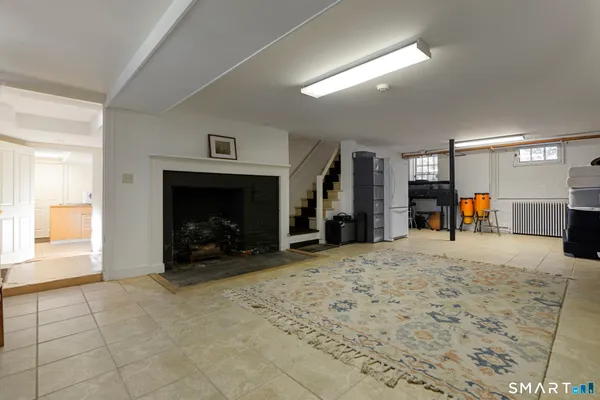a view of a livingroom with a fireplace